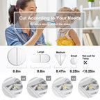 JEINAPA Pill Cutter with Auto Centering Device, Aluminum Pill Splitter with 316L Stainless Blade, Genuine Leather Case, Professi