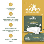 Happy Little Camper Natural Baby Wipes Unscented - Hypoallergenic & Chlorine-Free Wet Wipes with Aloe Vera, Chamomile and Pomegr