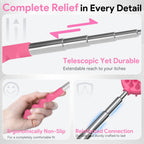 4Pack Telescoping Back Scratcher with Different Heads, Gifts for Christmas, Stocking Stuffers Birthday Gifts for Men, Women, Him