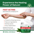OWELL NATURALS Drawing Salve Ointment Fast Acting Formula for Skin, Splinters, Ingrown Hairs, Boils & Cyst, Bug Bites, bee Sting