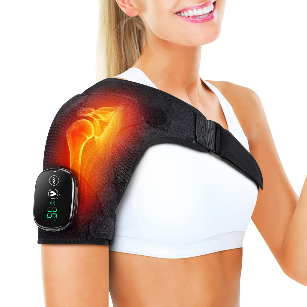 Heated Shoulder Brace for Women Men, Shoulder Massager Shoulder Heating Pad for Neck and Shoulder Deep Issue