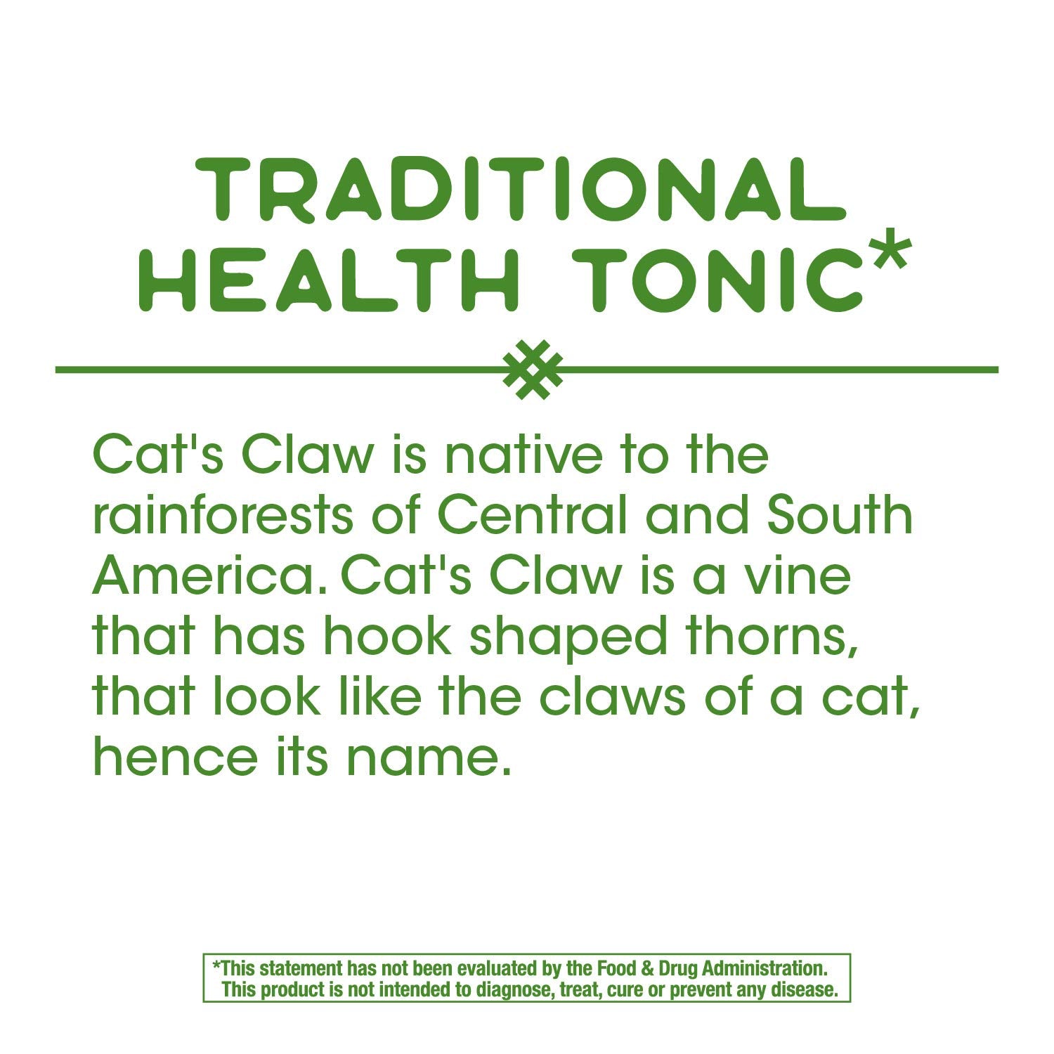 Nature's Way Cats Claw Bark, Traditional Health Tonic*, 1,455mg per serving, 100 Capsules