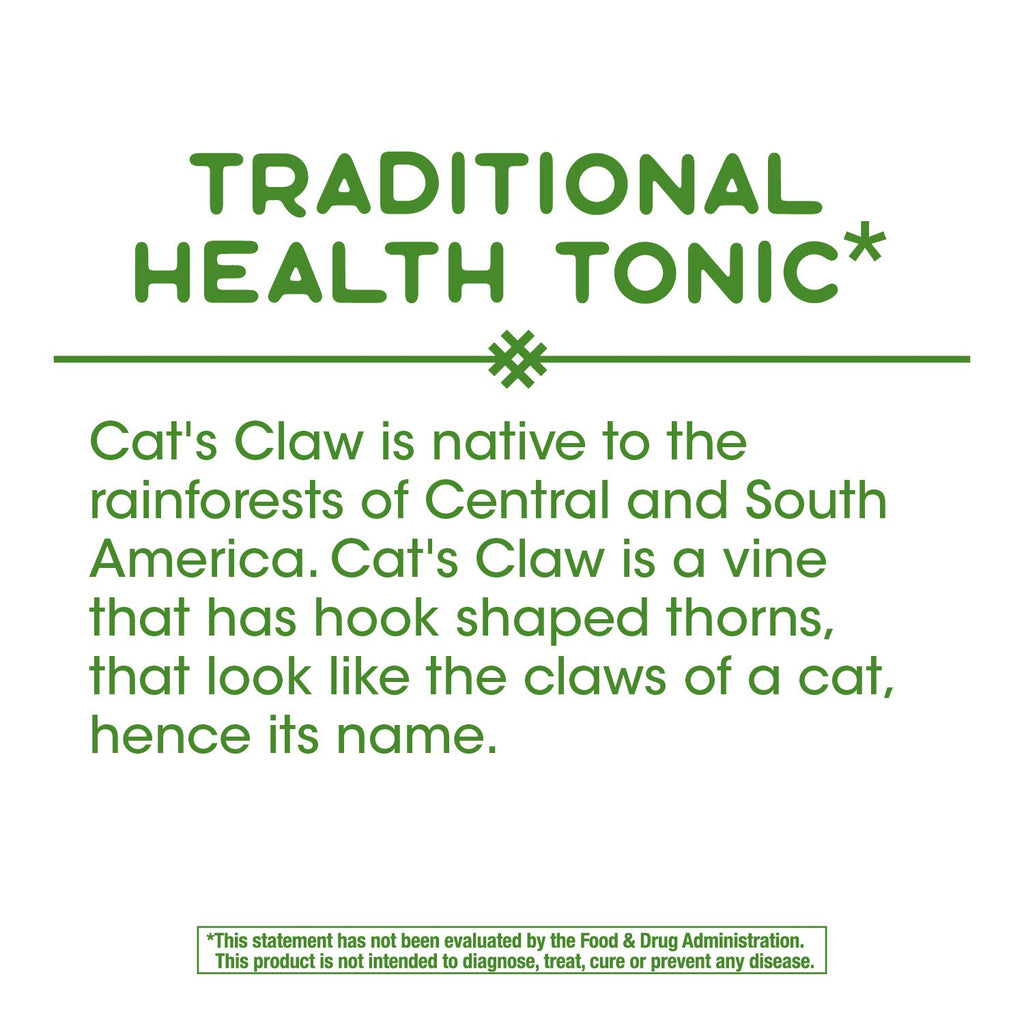 Nature's Way Cats Claw Bark, Traditional Health Tonic*, 1,455mg per serving, 100 Capsules