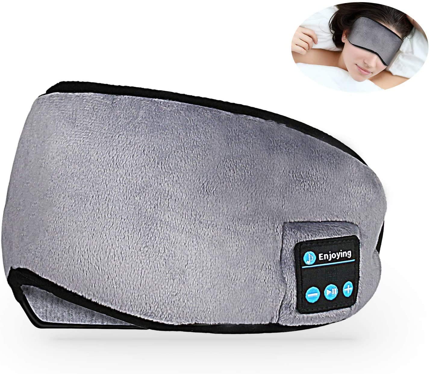 Calldrishe Fabric Wireless Bluetooth Eye Mask With Music Travel Bluetooth Sleep Mask Sleeping Headphones Bluetooth Headband Wire
