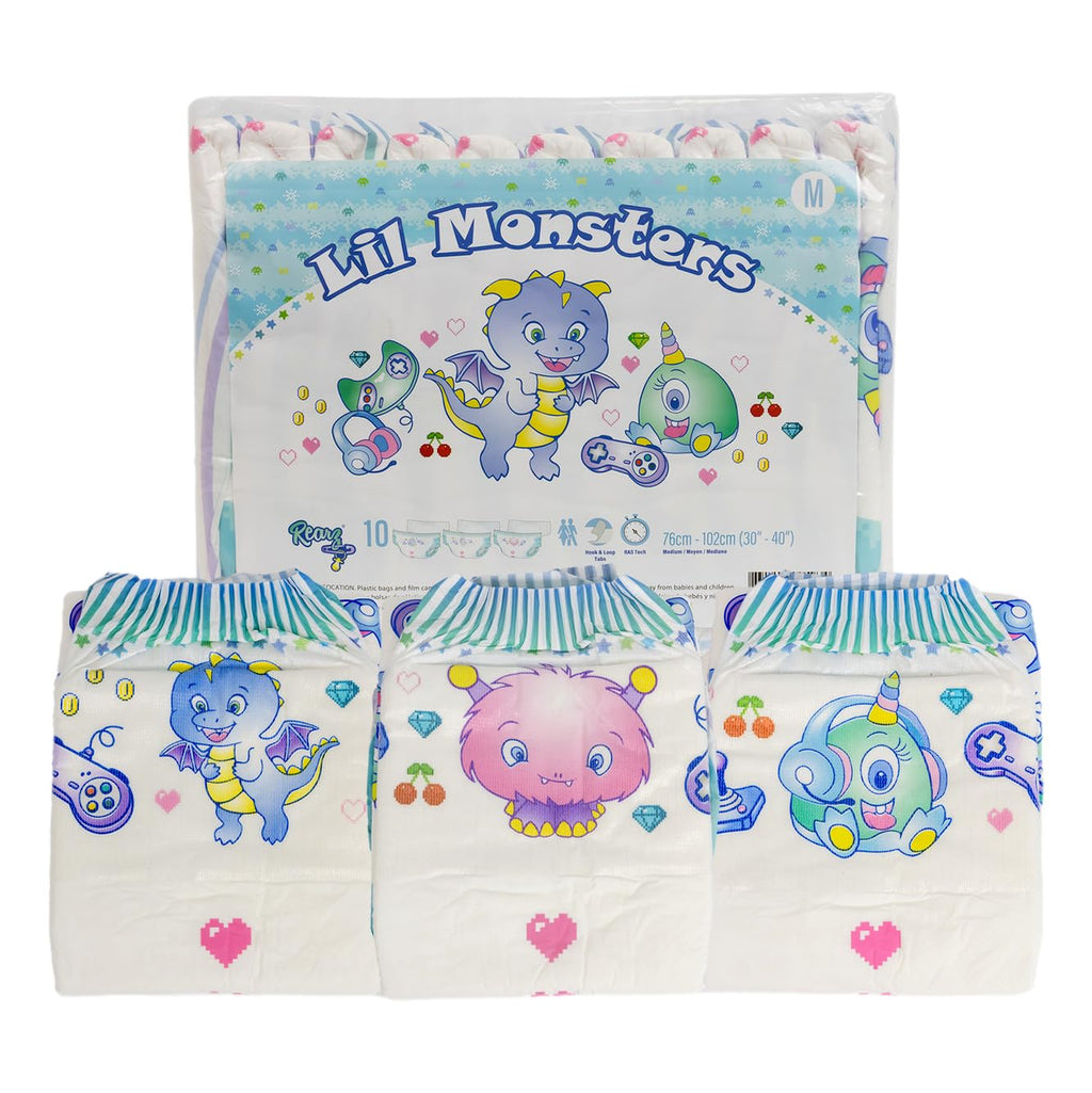 Rearz - Lil Monsters - 11,000ml Adult Diapers (10 Pack) (Large)