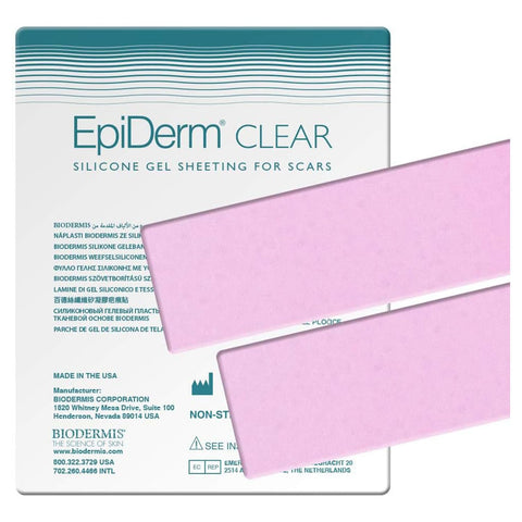 Biodermis Epi-Derm Keloid Long Strips, Silicone Gel Sheeting for Scars, Ideal for C-Section, Tummy Tuck, Cardiac Surgery Scars, 