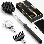 Telescoping Back Scratcher with 3Pcs Detachable Head, Valentines Day Birthday Gifts for Men Women Dad Who Have Everything, Whit