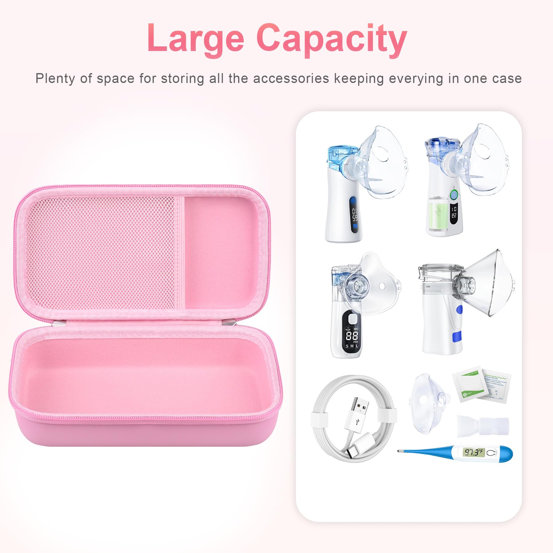 BOVKE Carrying Case for Handheld Electric Nebulizer for Adults and Kids, Inhaler Spacer Bag, Portable Electric Nebulizer Asthma