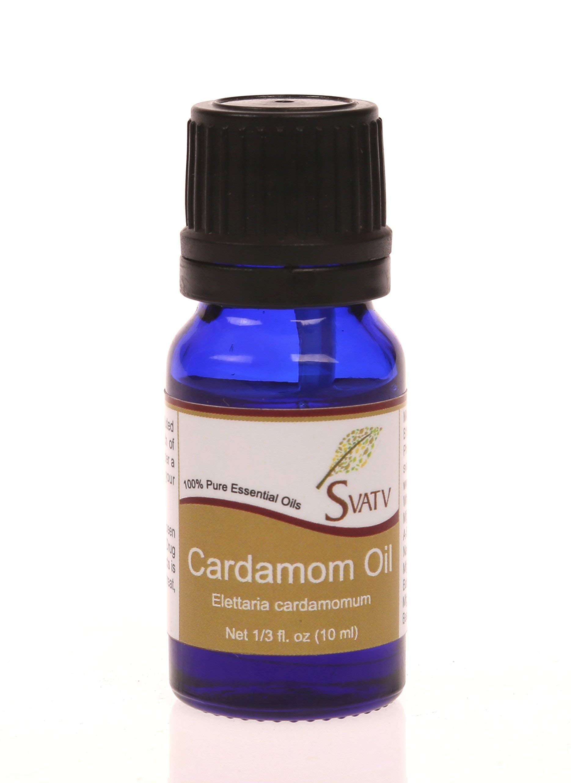 SVATV Cardamom Essential Oil for Yoga Massage & Therapeutic Grade, Boost Uplifted Mood & Room Fragrance Oil for Diffuser, Aromat