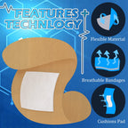100 Pcs Spot Bandages Flexible Fabric Adhesive Knuckle Fingertip Bandages for Wound Care and First Aid Supplies, 3 Assorted Size
