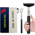 Oversized Back Scratcher Gift Set, 2 Pack, Upgraded Metal Stainless Steel Telescoping Back Scratcher Tool with Canvas Carrying B