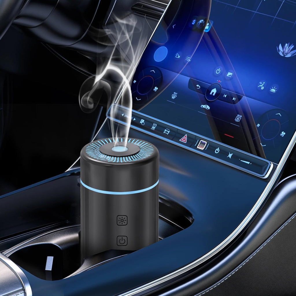 SEEDSEEL 100ML Car Diffuser, USB Rechargeable Battery Operated, Powered Cordless Essential Oil Humidifier, 7 LED Color Lights 2 