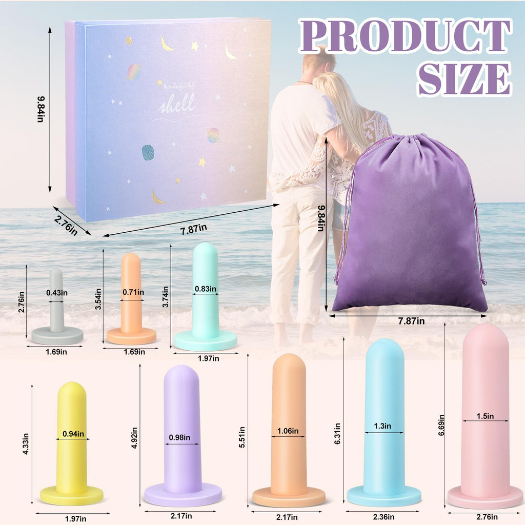 Geiserailie 8 Pcs Silicone Pelvic Floor Strengthening Device Pelvic Floor Muscle Trainer Exerciser Comfortable Silicone Stretche