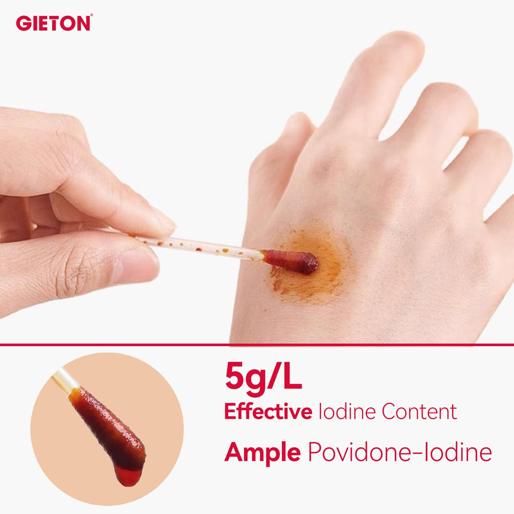 Large - Size 5 inchs Povidone Iodine Swabs (50-Count), Iodine Cotton swabs, Wound Care, Gentle Care and Emergency Care for The W