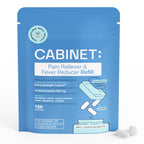 Cabinet: 500mg Acetaminophen for Headache Relief, Toothaches, Sore Throat, and Fever Reducer, Includes 1 Refillable Medicine Jar