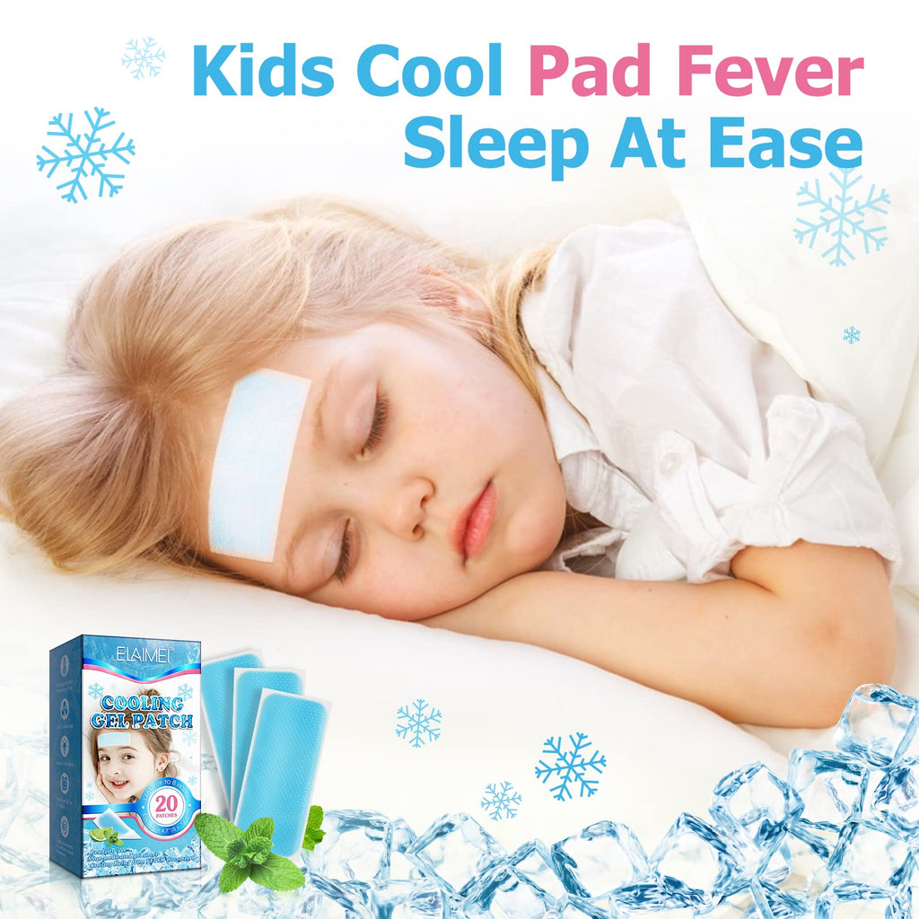 ZIXAOK 40 Sheets Fever Patches for Kids - Hot Weather Cooling Gel Patches for Adults - Headache Patches - Forehead Fever Cool Pa
