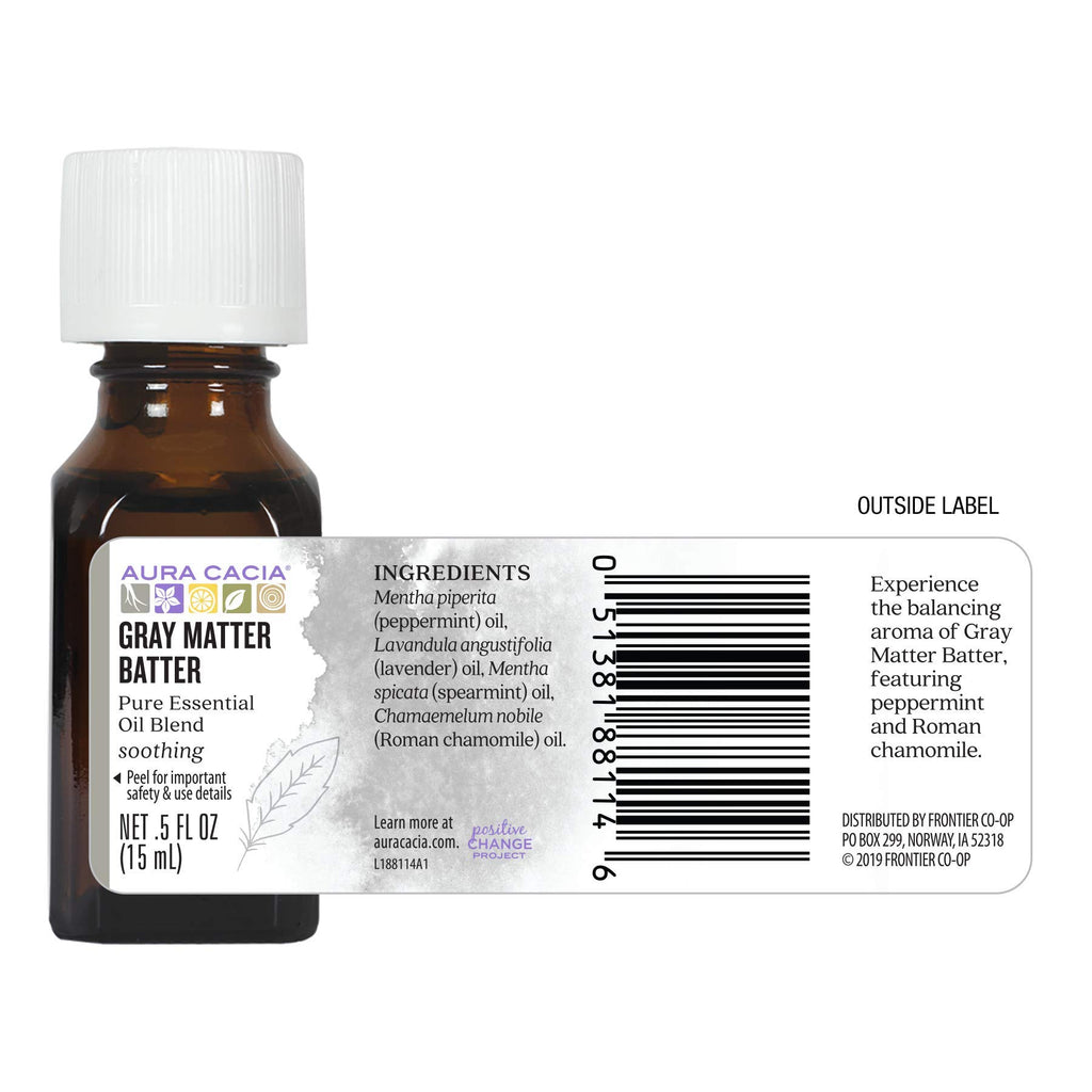 Essential Solutions Gray Matter Batter Aura Cacia 0.5 oz Liquid