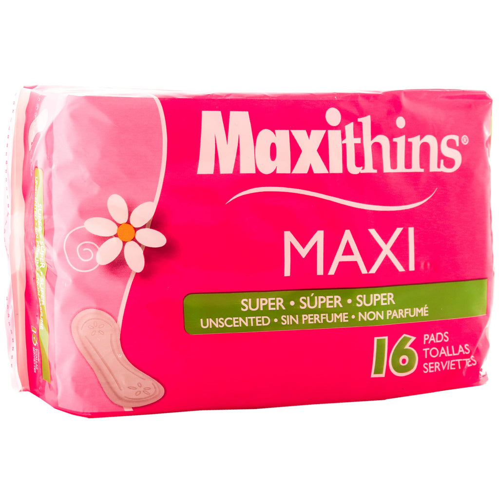 Maxithins Maxi Super Unscented (16 Pads) Pack of 1