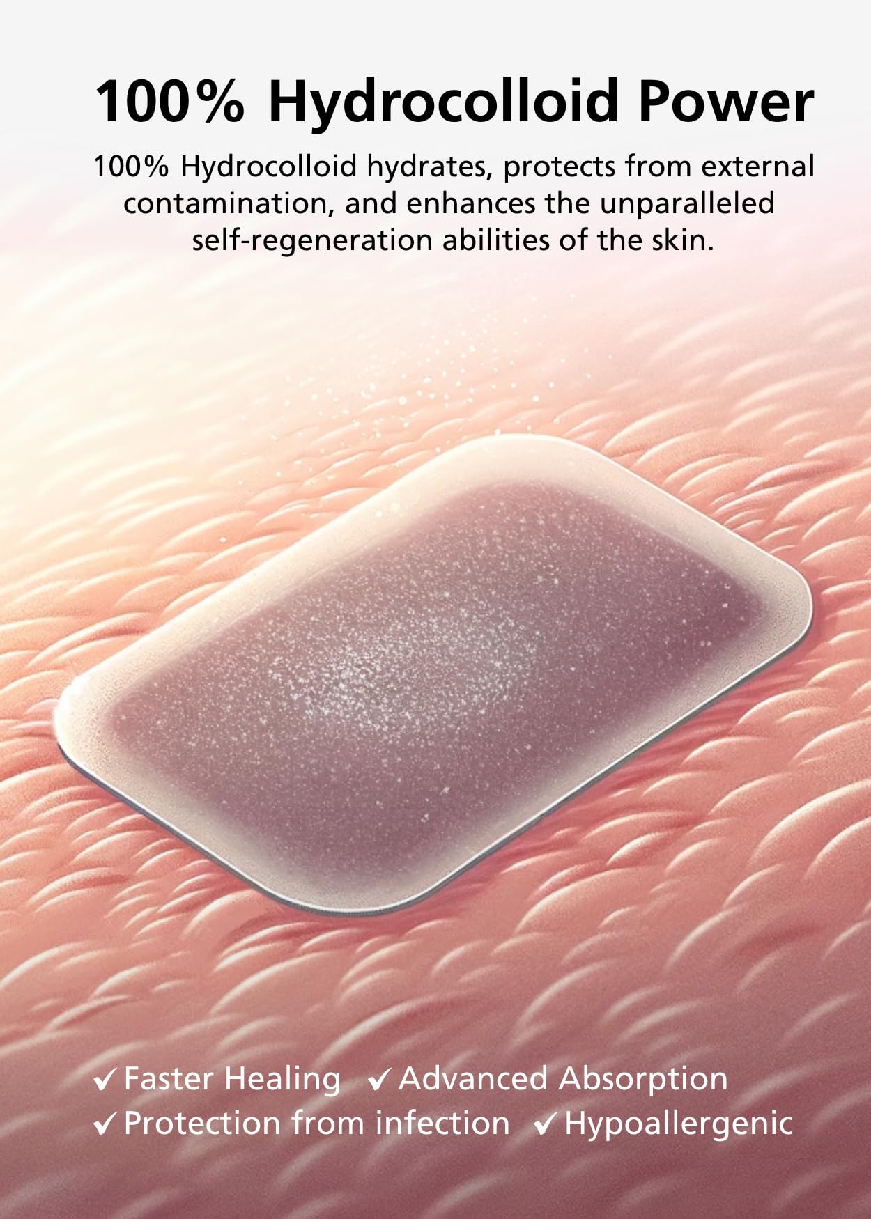 Easyderm Thin Hydrocolloid Large Wound Dressing 4   x4    3Pack (6 Dressings) Waterproof, Latex Free, Highly Absorbent Dressing
