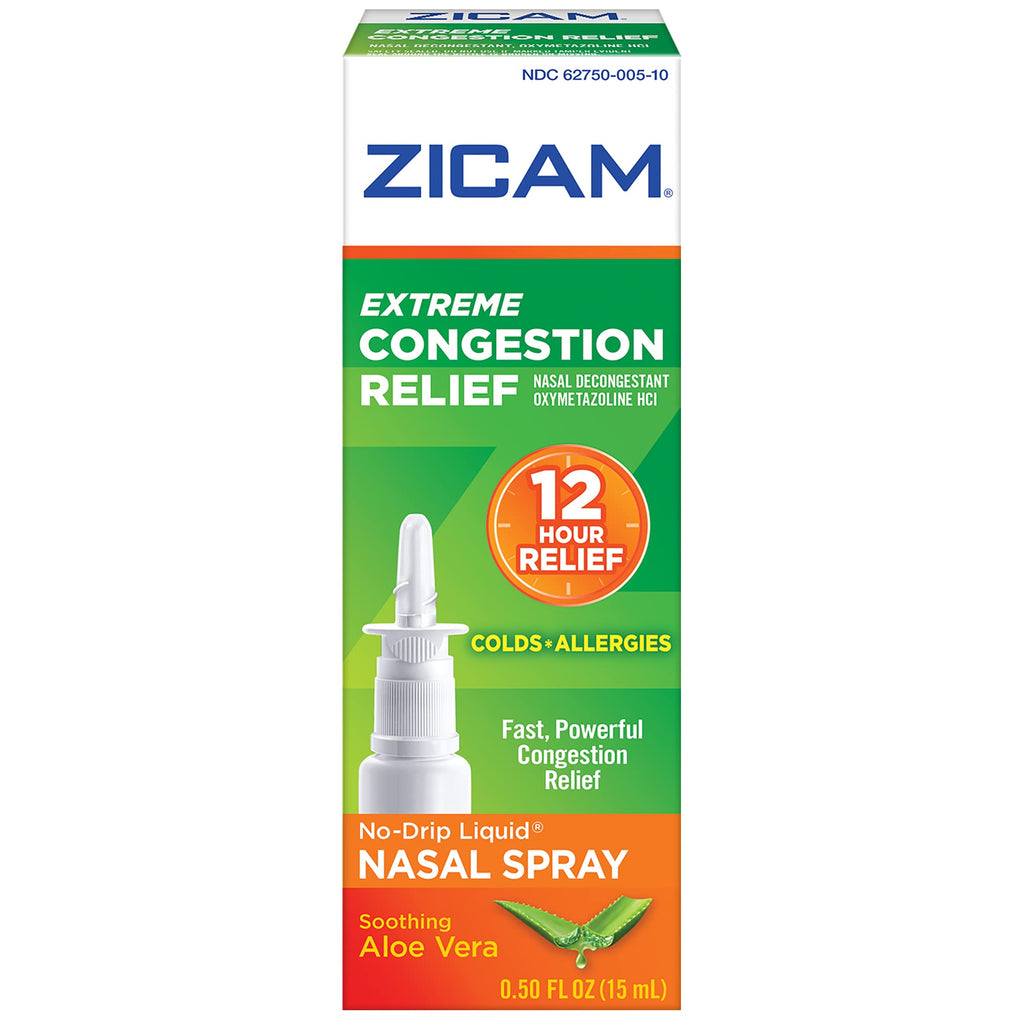 Zicam Extreme Congestion Relief No-Drip Liquid Nasal Spray, 0.50 Ounces each (Value Pack of 3)
