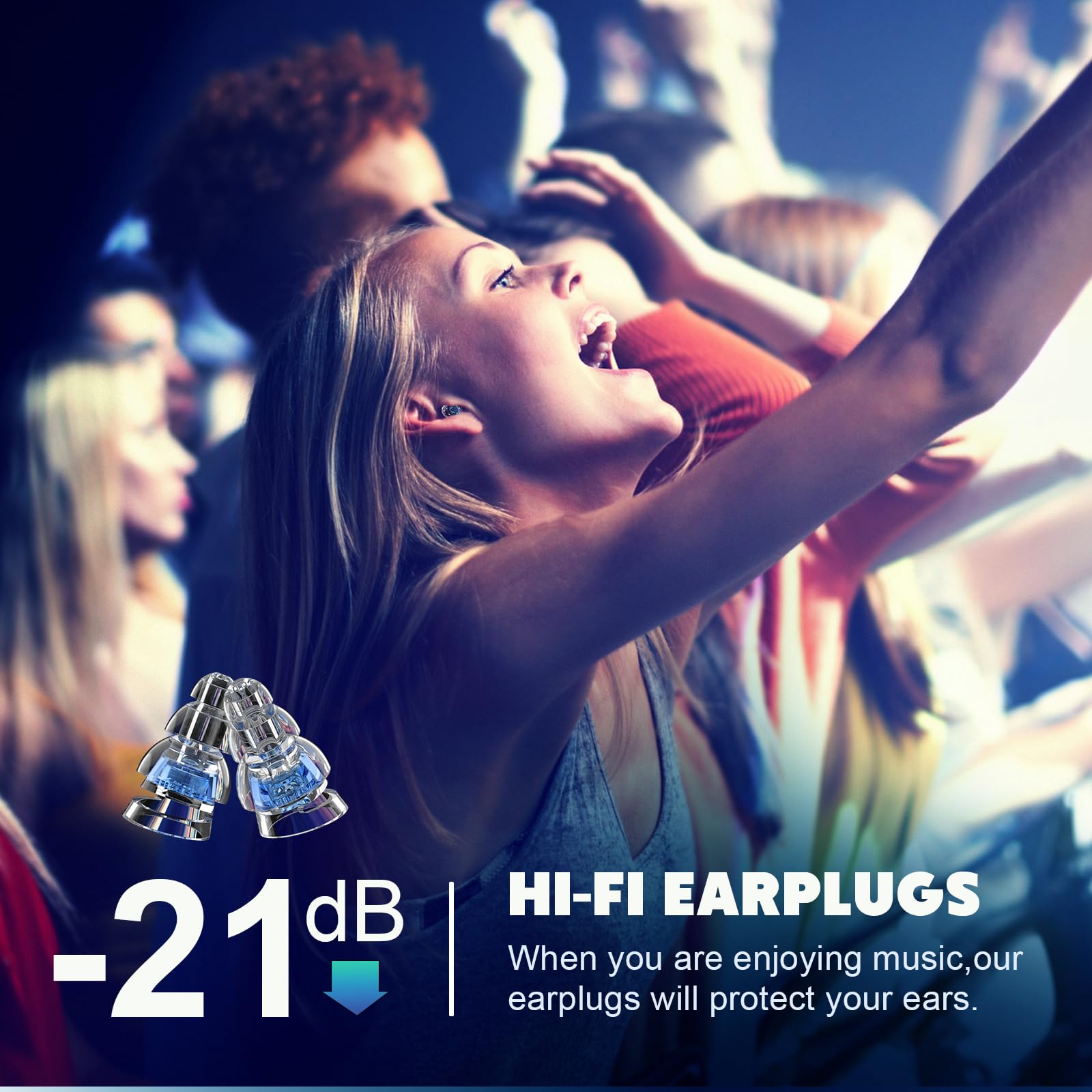 OEDOC Concert Ear Plugs, High Fidelity Ear Plugs for Conerts, 2 Pair Noise Cancelling Music Earplugs for Musicians,DJS,Festival,