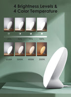 MediAcous Light Therapy Lamp, UV-Free 10000Lux Therapy Light, Sunlight Lamp with 4 Brightness Levels & Color Temperature & Timer
