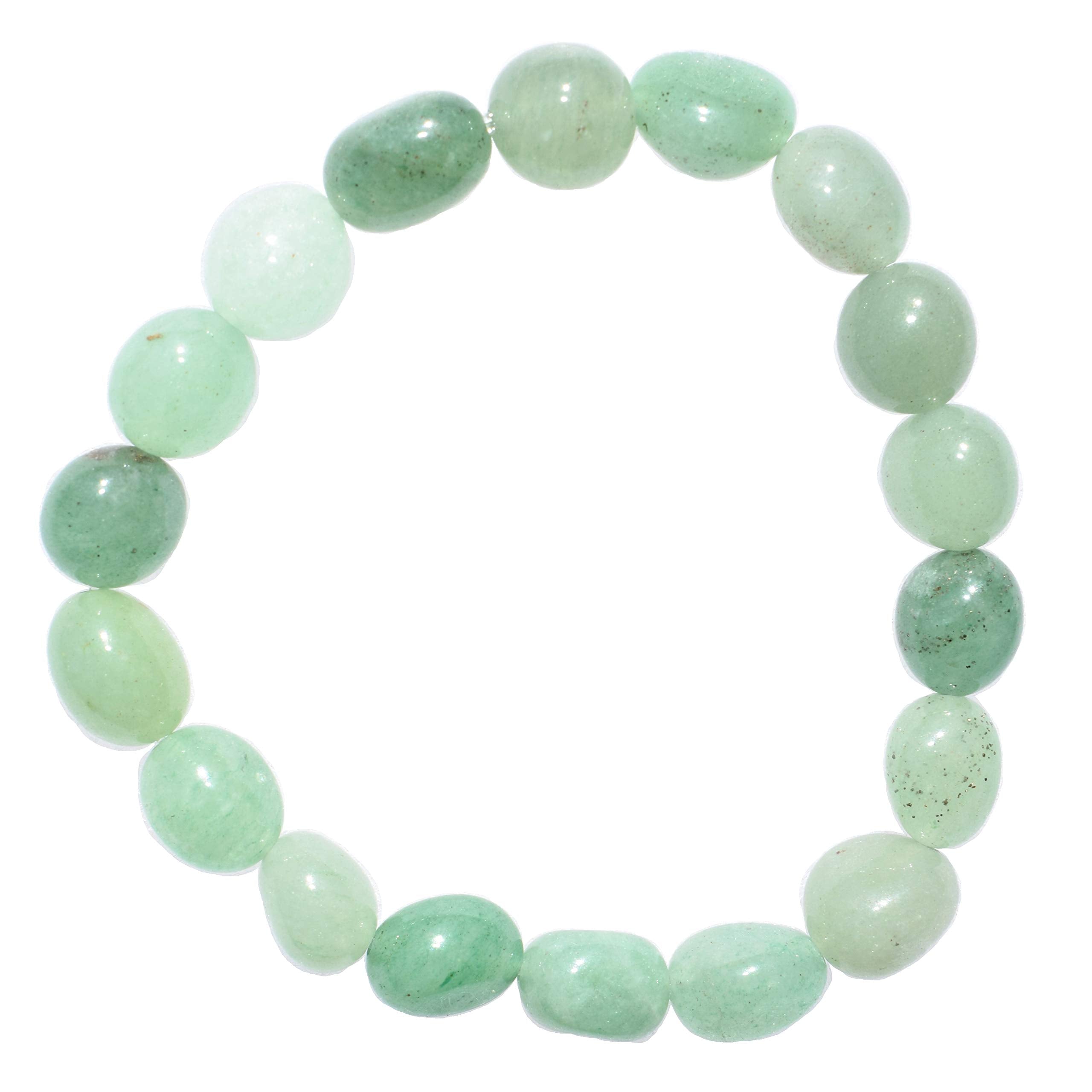 Zenergy Gems CHARGED Green Aventurine Crystal Bracelet Tumble Polished Stretchy (GAIN CREATIVITY, COURAGE, INDEPENDENCE, PROSPER