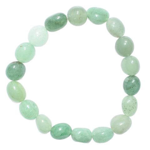 Zenergy Gems CHARGED Green Aventurine Crystal Bracelet Tumble Polished Stretchy (GAIN CREATIVITY, COURAGE, INDEPENDENCE, PROSPER