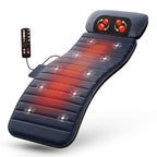 THERAZZAGGE Full Body Massage Mat with Heat, Independent Shiatsu Neck Massager Pillow, 10 Vibration Motors, 5 Modes & 3 Intensit