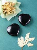 Jovivi 60mm Large Black Obsidian Crystal Heart Healing Crystals Heart Stones Polished Pocket Love Gemstones Chakra Reiki Energy