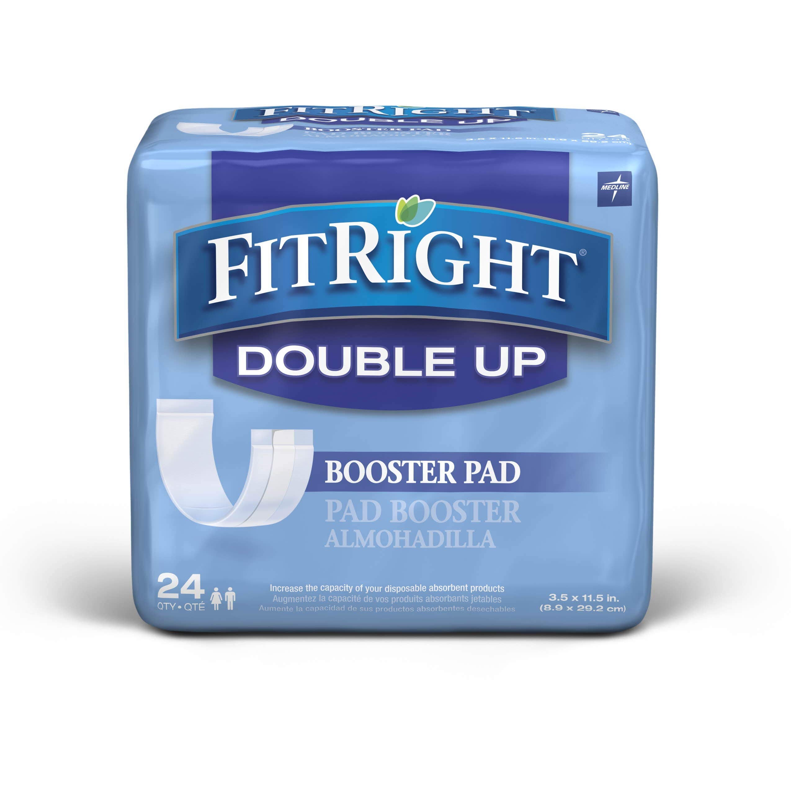 Medline Double-Up Incontinence Liners, 24 Count (Pack of 8)