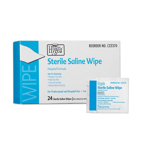 Hygea C22370 Sterile Saline Wipe, 6 x 4, 24/bx