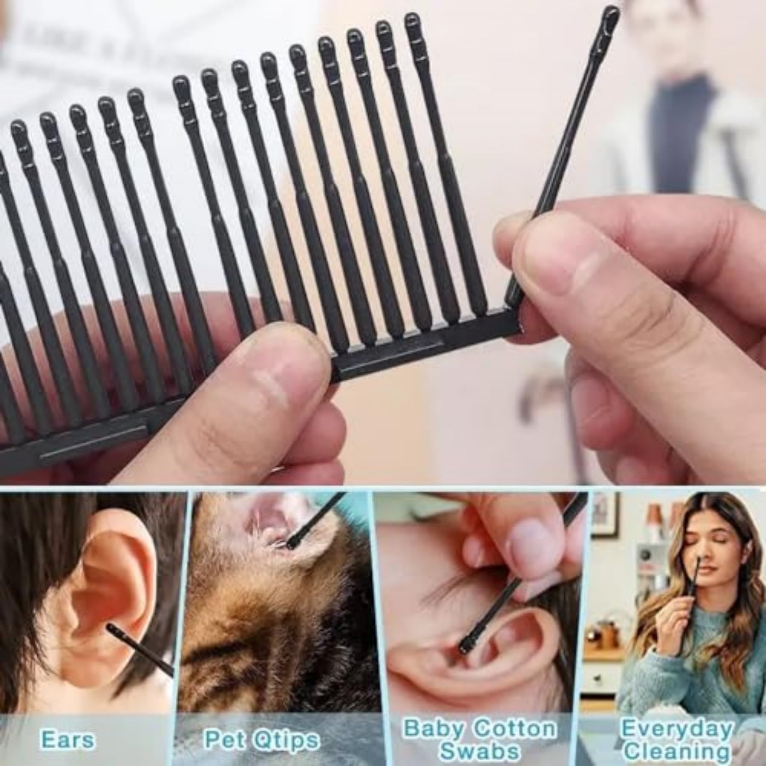 120Pcs Disposable Adhesive Ear Digging Stick for Children's Safety Ear Cleaner for Adult Spiral Ear wax removal Ear Scoop Earwax