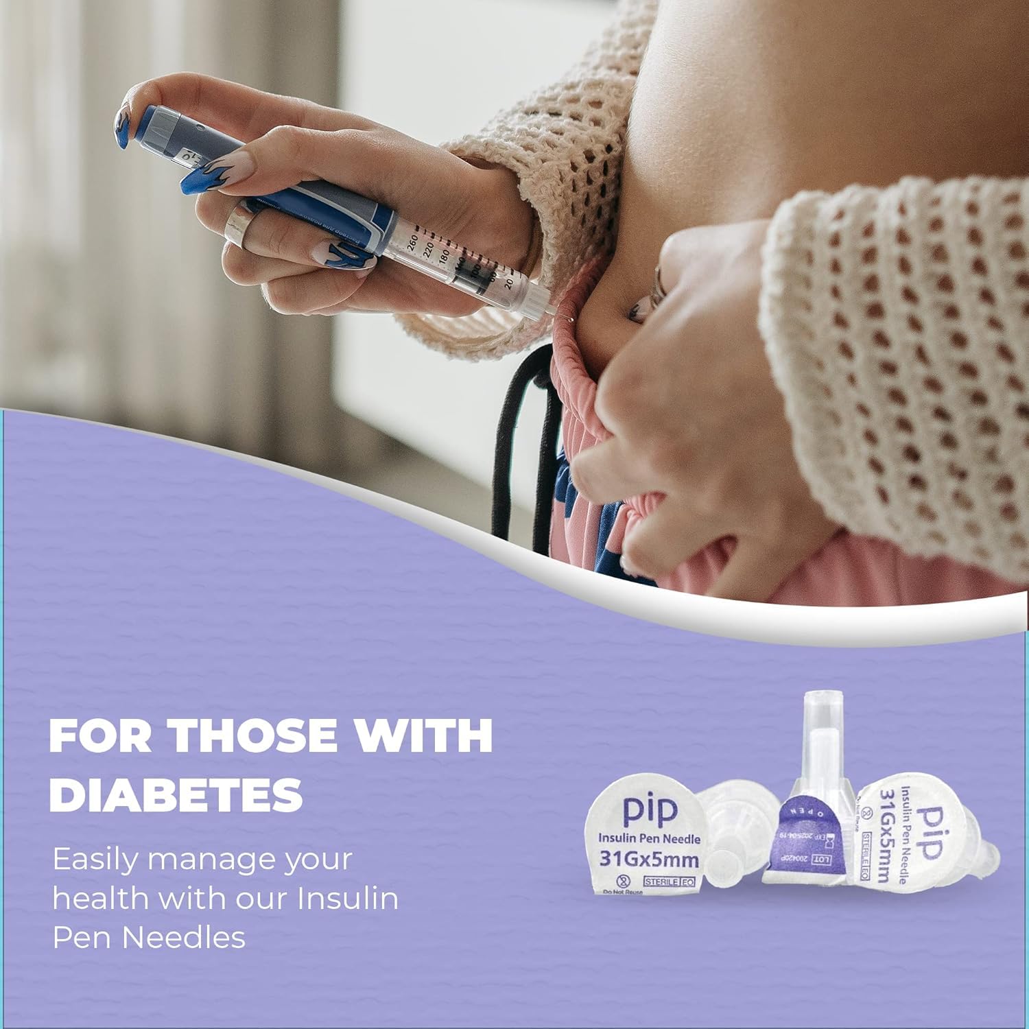 Pip Universal Needles - Compatible with All Type A Pen Needles & Medication Pens for a Secure, Seamless Experience