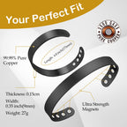 Feraco 2 Pcs Copper Magnetic Bracelet for Women Men,Sleek Magnetic Bracelet with 99.9% Pure Copper,Cuff Bangle with Gift Box,Gif