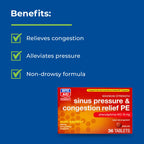 Rite Aid Sinus Pressure and Congestion Non-Drowsy Relief PE, 10mg - 36 Tablets Nasal Decongestant | Sinus Relief | Allergy Medic