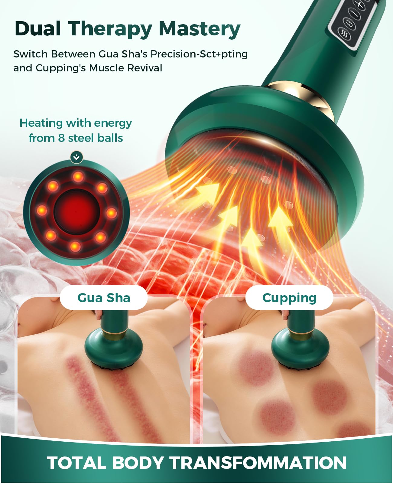 Uojojop Intelligent Handheld Massage Tool for Anti - Cellulite, Electric Cupping Device with 12 Suction Modes. This Fat Remover