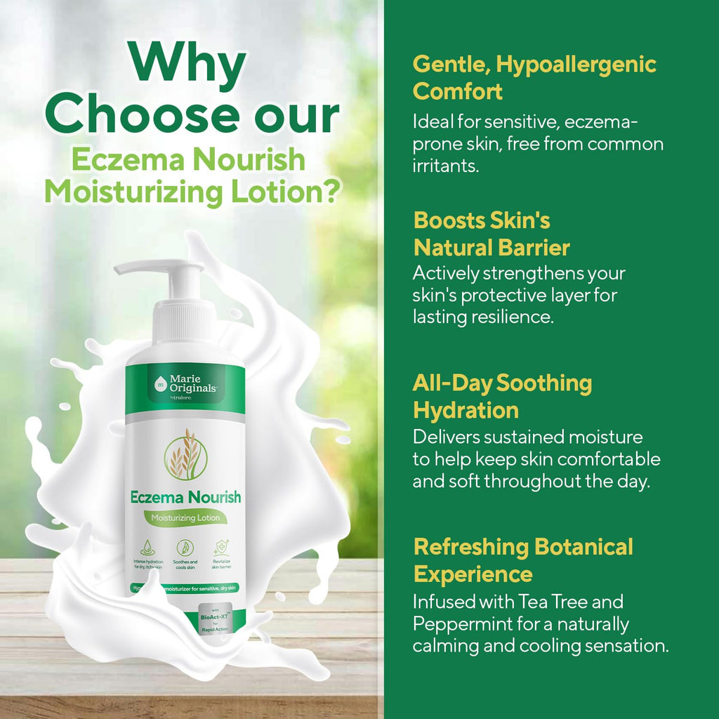 Marie Originals Eczema Nourish Moisturizing Lotion for Dry, Itchy, Sensitive Skin Relief- Hypoallergenic Formula with Colloidal