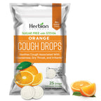 Herbion Naturals Sugar Free Cough Drops with Natural Orange Flavor - 25Ct -Oral Anesthetic- Relieves Cough - Soothes Sore Throat