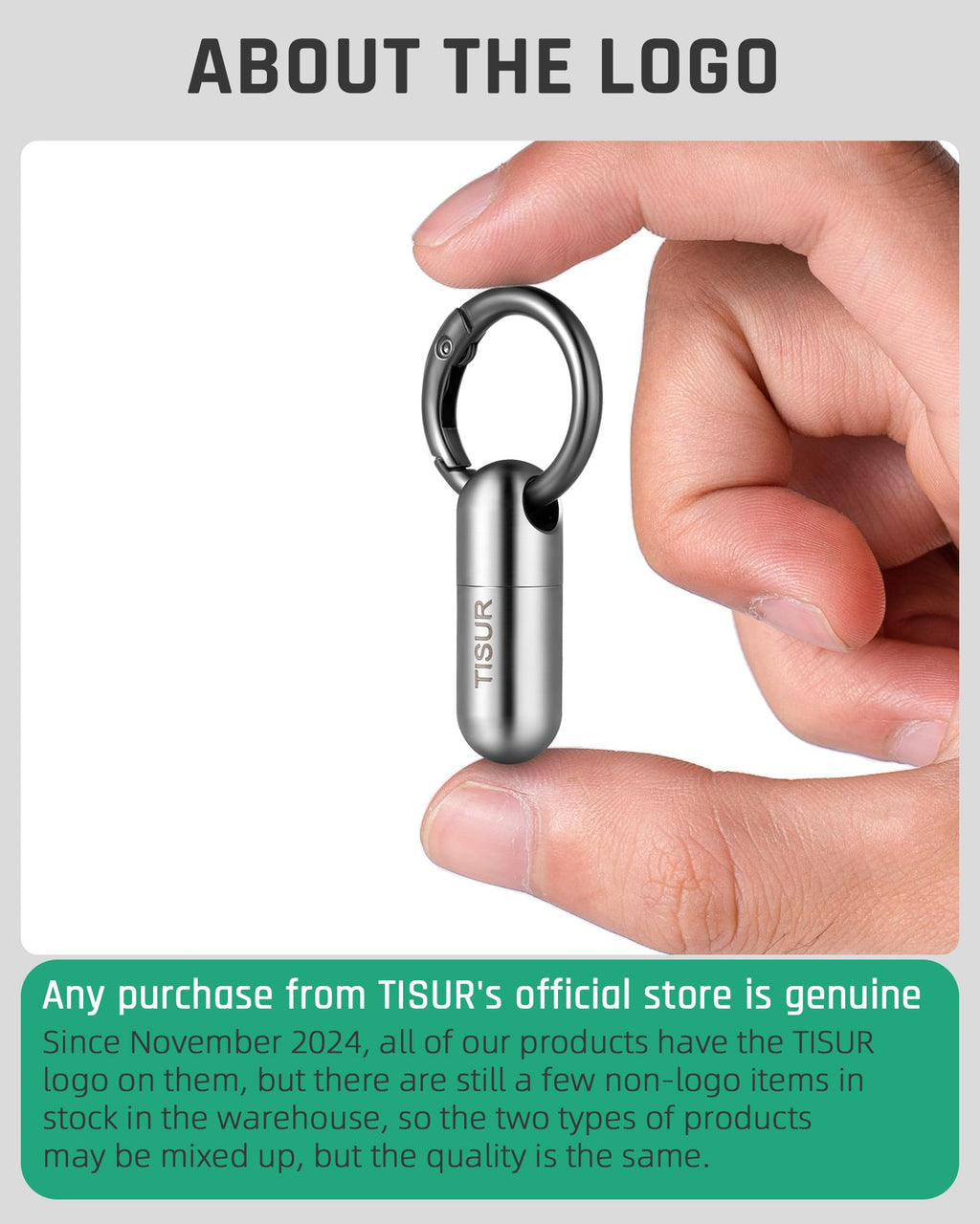 TISUR Micro Keychain Pill Holder, Titanium Pill Case Waterproof Pill Fob for Emergency Aspirin & Nitroglycerin for Travel Purse