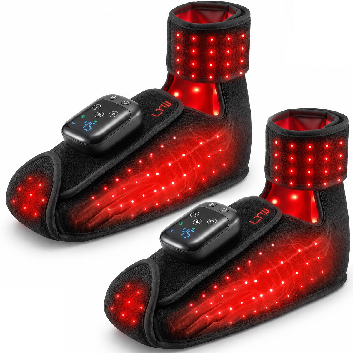 LTW Upgraded Red Light Therapy for Feet, 101 TriChip LEDs Infrared Light Therapy Wrap with 660nm & 850nm, 3 Heat Levels, 5 Ligh