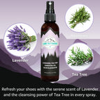 Lumi Outdoors Natural Shoe Deodorizer Spray 3 Pack Bundle - Lemon Eucalyptus, Citrus Tea Tree, Lavender Tea Tree