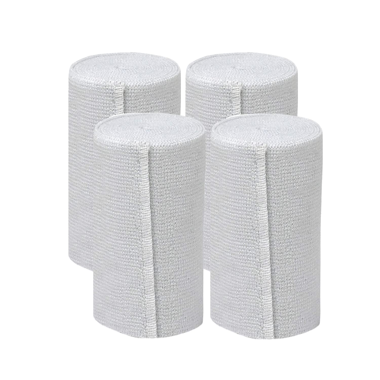 Nexskin 4 Letex Free Bandges - Comfort Elastic Bandage with Single Hook & Loop Closure - White, 4 Pack