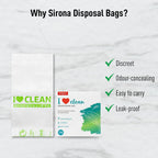 Sirona Personal Disposal Bags - 75 Bags for Discreet Tampons, Sanitary Pads/Napkin, Panty Liners, Tampons & Condoms | Menstrual