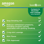 Amazon Basic Care Mini Nicotine Polacrilex Lozenge, 2 mg (Nicotine), Mint Flavor, 135 Count (Packaging may vary)