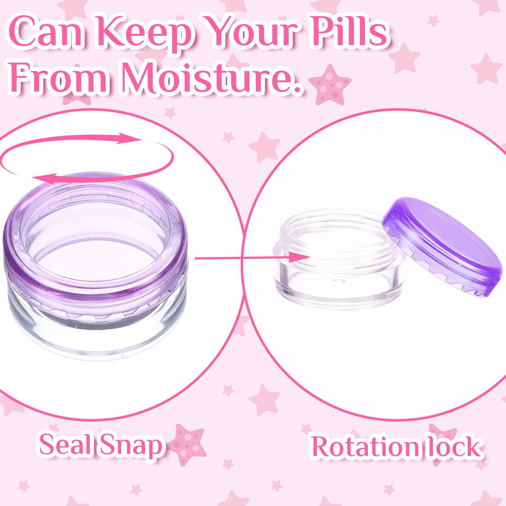 Dimeho Small Pill Organizer Box, 8 Pcs Travel Pill Case Holder Portable Daily Mini Pill Container BPA Free Pocket Pills Medicine