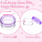 Dimeho Small Pill Organizer Box, 8 Pcs Travel Pill Case Holder Portable Daily Mini Pill Container BPA Free Pocket Pills Medicine