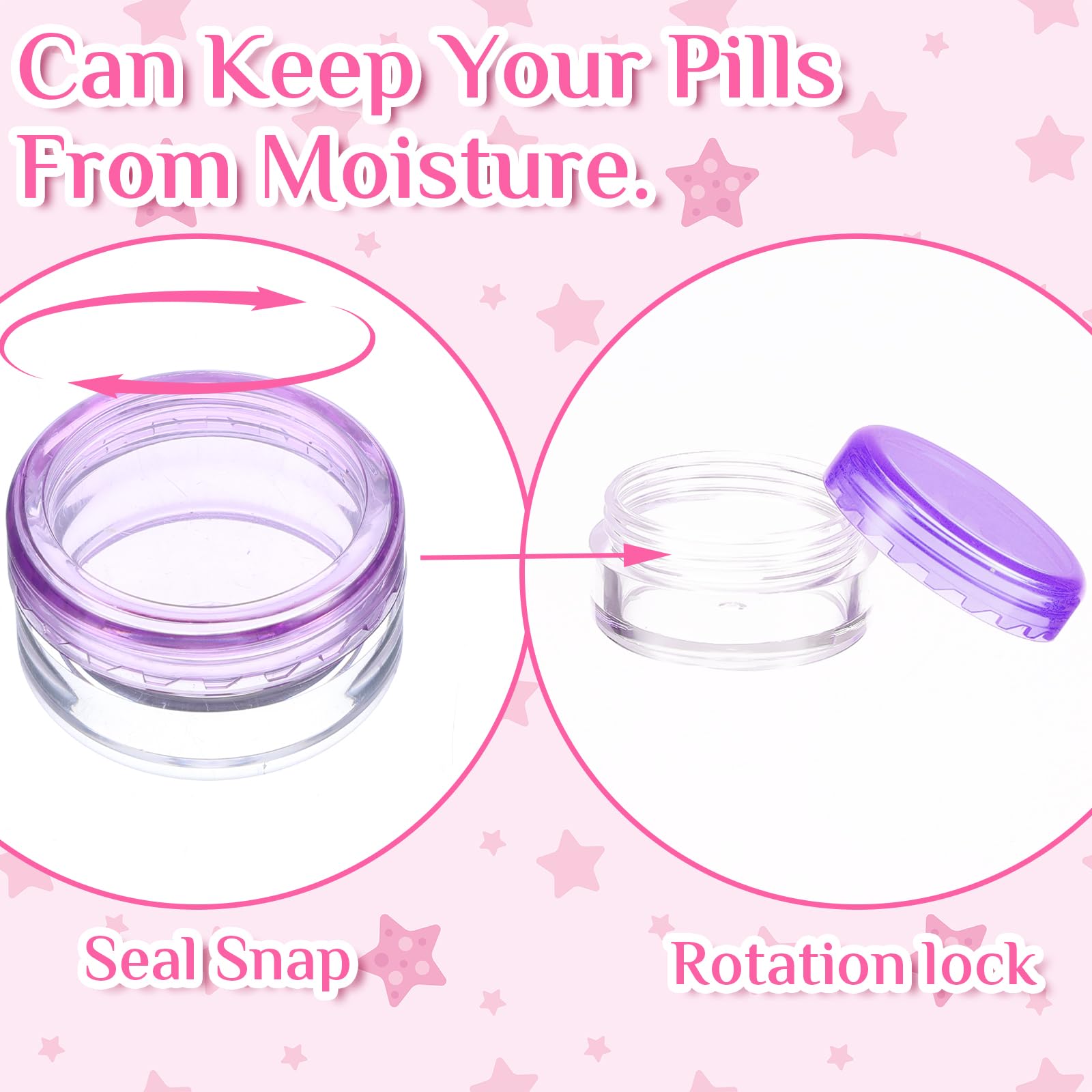 Dimeho Small Pill Organizer Box, 8 Pcs Travel Pill Case Holder Portable Daily Mini Pill Container BPA Free Pocket Pills Medicine