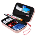 BOVKE Glucose Monitor Case - Diabetic Supply Travel Case for Glucose Meter, Blood Sugar Test Strips, Lancets, Needles, Insulin P