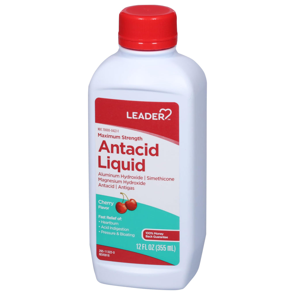LEADER Maximum Strength Antacid Liquid with Aluminum Hydroxide, Simethicone, Antacid/Antigas for Heartburn, Acid Indigestion, Pr